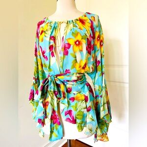 E.Loco filet axel lagon blouse Sz M-L